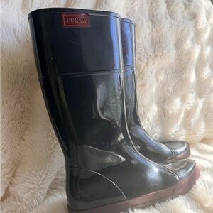 Furla Glossy Black Rain Boots